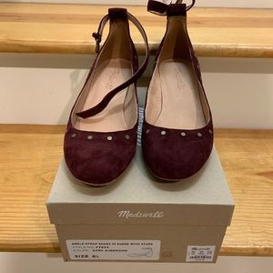 Madewell ankle-strap in suede w/ studs
